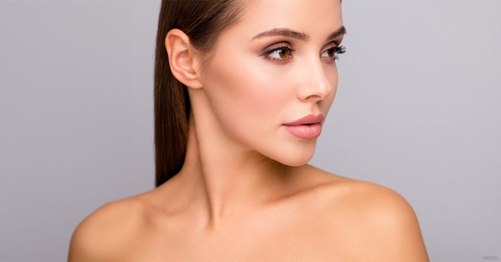 Woman after rhinoplasty. (model)