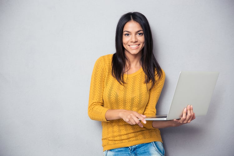 woman researching