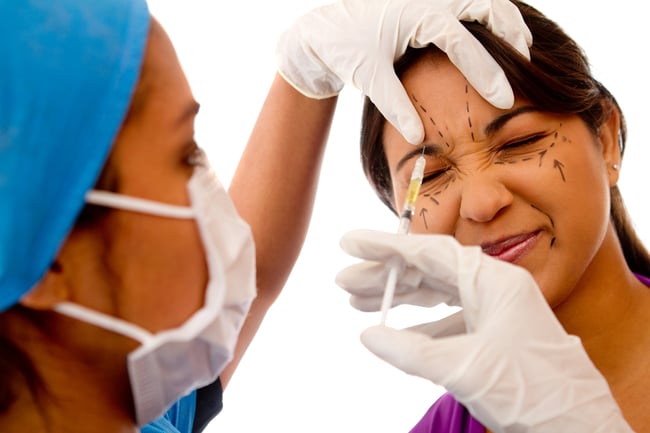 Woman getting an injection